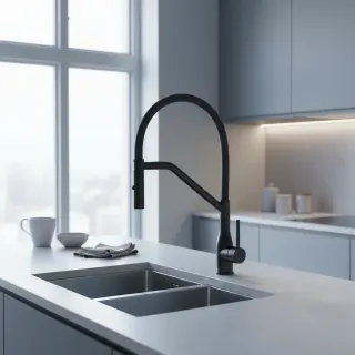 Смеситель для кухни Faraday FA-T4072-17 под фильтр для питьевой воды оружейная сталь/серый