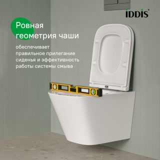 Унитаз подвесной IDDIS Билд (Bild) BIQRNSEi25 безободковый белый