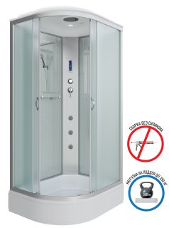 Душевая кабина Niagara NG-33394-14RF с гидромассажем 130x90см серебро/матовое