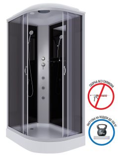 Душевая кабина Niagara NG-3512-14LG с гидромассажем 120x80см серебро/тонированное