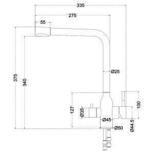 Смеситель для кухни Melana Stello MELANA -610304PVD-B с переключателем на фильтр графит