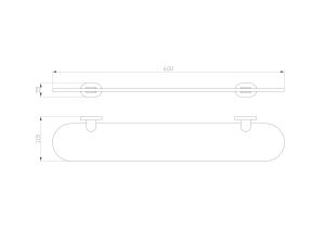 Стеклянная полка для ванной Wonzon & Woghand First WW-8427-LG золото глянцевое