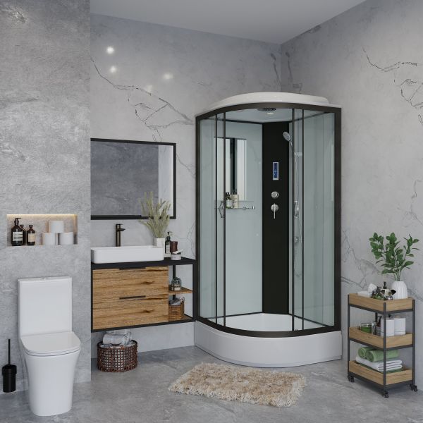 Душевая кабина Niagara NG-6703-14P 80x80см чёрный/прозрачное