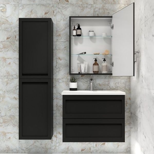 Зеркало-шкаф с подсветкой Art&Max Techno 60см чёрный матовый AM-Tec-600-800-1D-DS-F-Nero Зеркало-шкаф с подсветкой Art&Max Techno 60см чёрный матовый AM-Tec-600-800-1D-DS-F-Nero