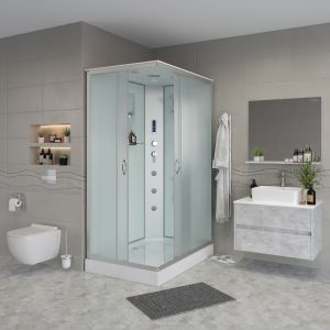 Душевая кабина Niagara NG-43285-14QF с гидромассажем 120x80см серебро/матовое