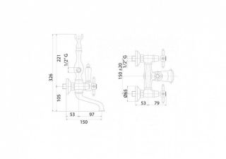 Смеситель на борт ванны, золото Cezares LORD-PBV-03/24-Bi