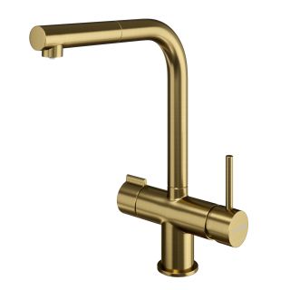 Смеситель для кухни WasserKRAFT A8987 с выдвижной лейкой тёмное золото матовое