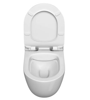 Подвесной унитаз WasserKRAFT Mindel H002.E034 безободковый с крышкой белый