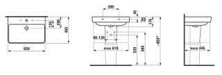 Раковина Laufen PRO 8.1096.4.000.104.1 65х46,5 Раковина Laufen PRO 8.1096.4.000.104.1 65х46,5