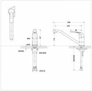 Смеситель Bravat Fit F7135188CP-RUS для кухни