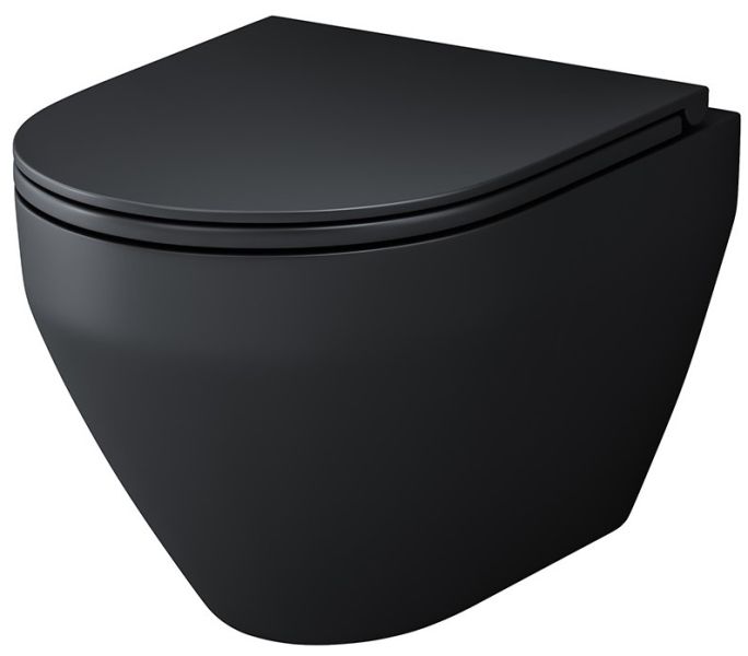 Унитаз подвесной Am.Pm Spirit 2.0  FlashClean с сиденьем микролифт чёрный матовый C701700MBSC Унитаз подвесной Am.Pm Spirit 2.0  FlashClean с сиденьем микролифт чёрный матовый C701700MBSC