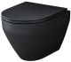 Унитаз подвесной Am.Pm Spirit 2.0  FlashClean с сиденьем микролифт чёрный матовый C701700MBSC Унитаз подвесной Am.Pm Spirit 2.0  FlashClean с сиденьем микролифт чёрный матовый C701700MBSC
