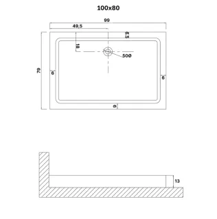 Душевой поддон Niagara Eco NG-P1080-14Q 100x80 см белый
