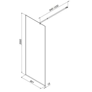 Душевая перегородка AM.PM Func W84WI-80-F1-BTE 80 см