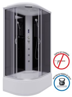 Душевая кабина Niagara NG-2510-14RF с гидромассажем 120x80см серебро/тонированное