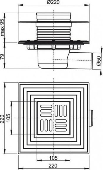 Сливной трап AlcaPlast APV1324 Сливной трап AlcaPlast APV1324