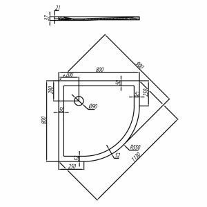 Поддон Акватон Калифорния 80x80см белый 1A713936CA010