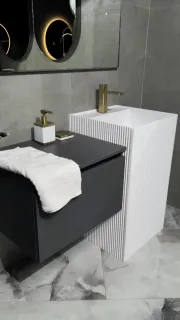 Раковина напольная Armadi Art Cube Corian 802-3R-MW 48 см белый матовый