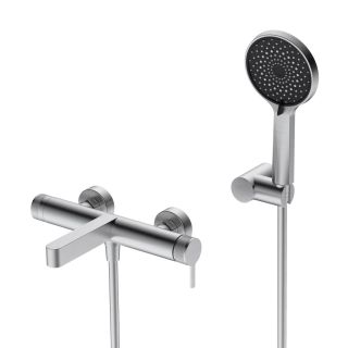 Смеситель BelBagno для ванны и душа в комплекте с ручным душем, шлангом и держателем, сатин DEL2.0-VASM-IN