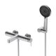 Смеситель BelBagno для ванны и душа в комплекте с ручным душем, шлангом и держателем, сатин DEL2.0-VASM-IN