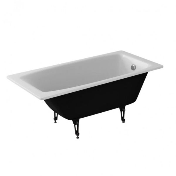 Ванна чугунная Delice Repos DLR220508RB-AS 170х70 с черными матовыми ручками