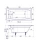 Ванна чугунная Delice Repos  DLR220507RB 150х70 с черными матовыми ручками