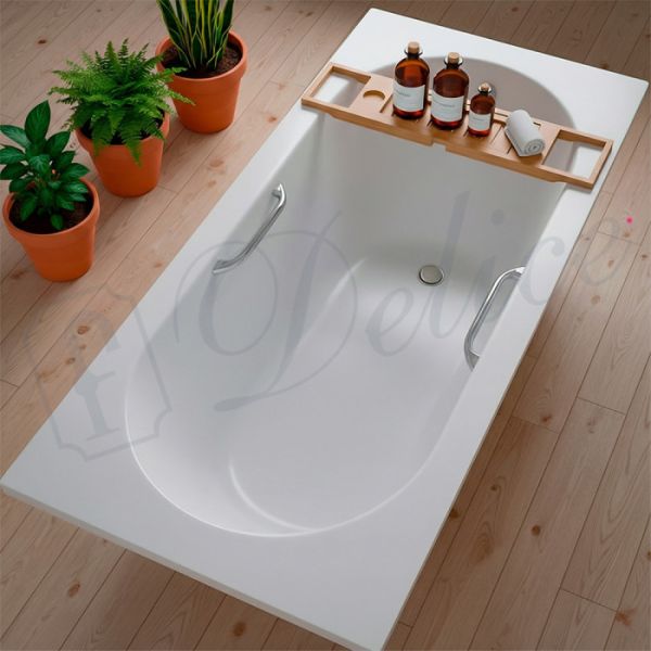 Ванна из литьевого мрамора Delice Bravo DLR330033R-G 160x70 глянцевая с ручками хром