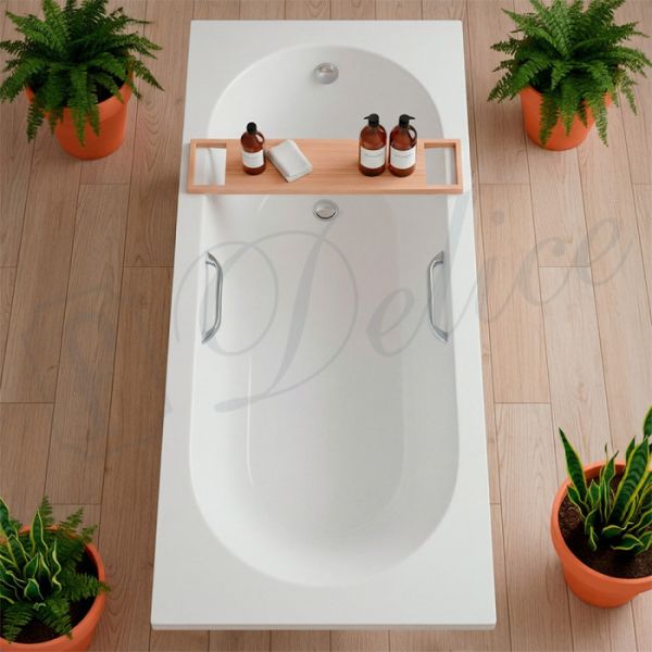 Ванна из литьевого мрамора Delice Bravo DLR330039R-G 190x90 глянцевая с ручками хром