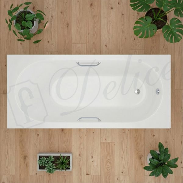 Ванна из литьевого мрамора Delice Bravo DLR330033R-G 160x70 глянцевая с ручками хром
