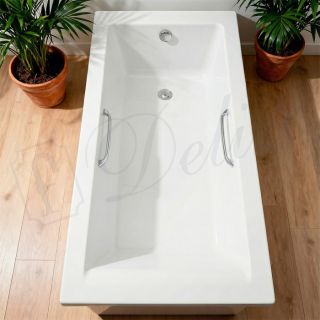 Ванна из литьевого мрамора Delice Diapason DLR330065R-G 180х75 глянцевая с ручками Хром