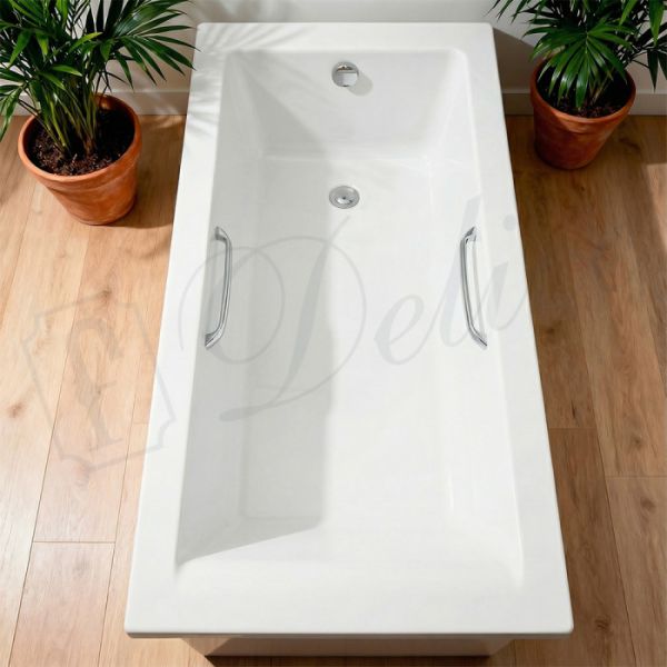 Ванна из литьевого мрамора Delice Diapason DLR330006R-G 170x75 глянцевая с ручками хром