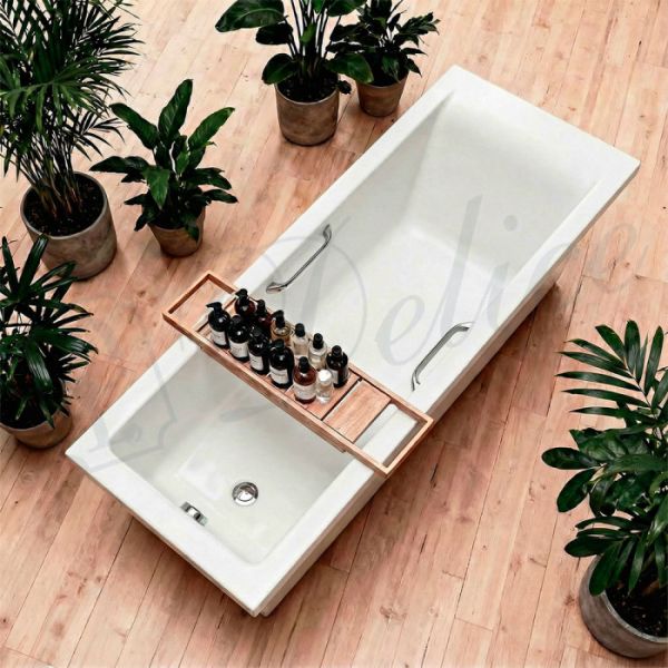 Ванна из литьевого мрамора Delice Diapason DLR330009R-G 180x80 глянцевая с ручками хром