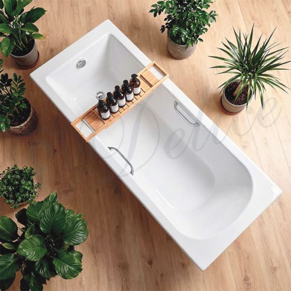 Ванна из литьевого мрамора Delice Scandi DLR330031R-G 180x80 глянцевая с ручками хром