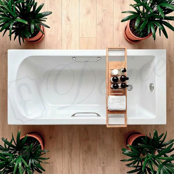 Ванна из литьевого мрамора Delice Scandi DLR330023R-G 150x70 глянцевая с ручками хром