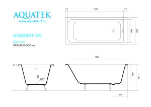 Ванна чугунная Aquatek Дельта AQ8980F-00 180х80 см