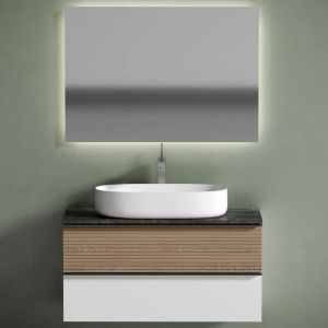 Столешница для ванной комнаты Sancos TT100A1X 100см с отверстием под смеситель black sky