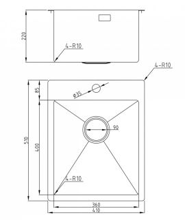 Мойка для кухни Milacio Denia 41 Steel MC.77469 воронёная сталь