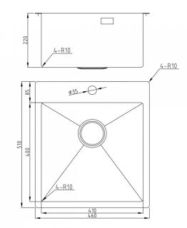 Мойка для кухни Milacio Denia 46 Steel MC.77479 воронёная сталь