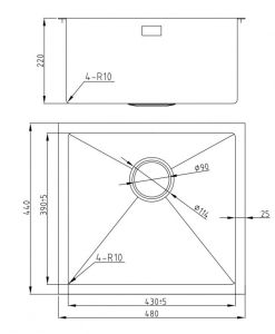 Мойка для кухни Milacio Denia 48 Steel MC.77448 брашированное золото