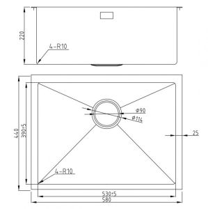 Мойка для кухни Milacio Denia 58 Steel MC.77458 брашированное золото