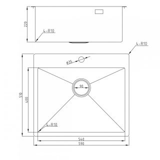 Мойка для кухни Milacio Дения 59 MC.77499 сталь воронёная