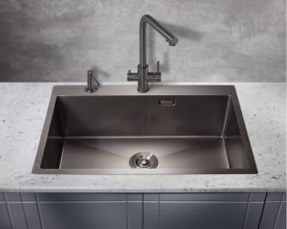 Мойка для кухни Milacio Denia 75 Steel MC.77509 воронёная сталь