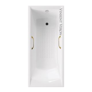 Ванна чугунная Vinsent Veron Devon VDV1757545H/VH0012GD-AS с ручками золотыми 175х75 см