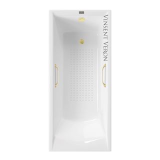 Ванна чугунная Vinsent Veron Devon VDV1908045H/VH0012MGD-AS с ручками золотыми матовыми 190х80 см