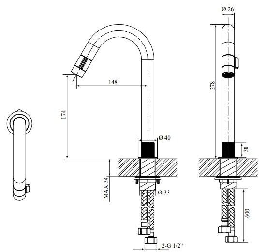 Смеситель для раковины Orans OLS-K1120TR 1120TR красный