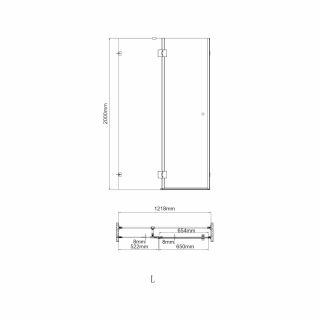 Душевой уголок WasserKRAFT Ems 76H07L-MG 120x90 см профиль золото стекло матовое