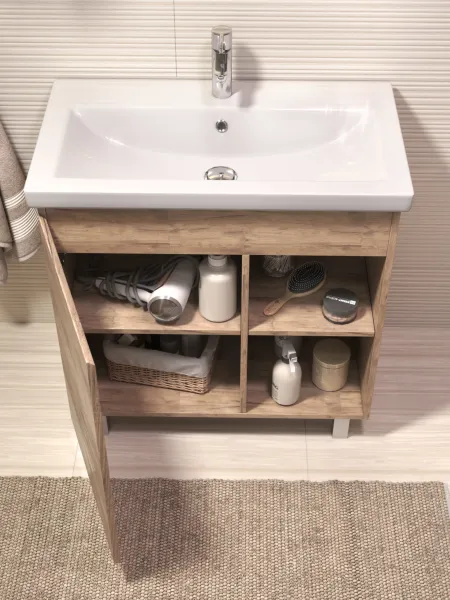 Тумба под раковину напольная Vigo Milos 318 80 см поставляется в разобранном виде дуб золотой