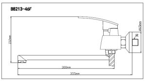 Смеситель для ванны с душем BOOU B8213-46F хром