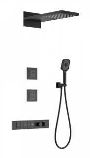 Душевой комплект Wonzon & Woghand WW-D4538-A-MB с термостатом чёрный матовый Душевой комплект Wonzon & Woghand WW-D4538-A-MB с термостатом чёрный матовый
