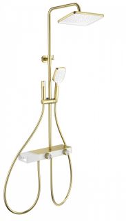 Душевая стойка Wonzon & Woghand Shelf WW-B4161-BG с термостатом брашированное золото Душевая стойка Wonzon & Woghand Shelf WW-B4161-BG с термостатом брашированное золото